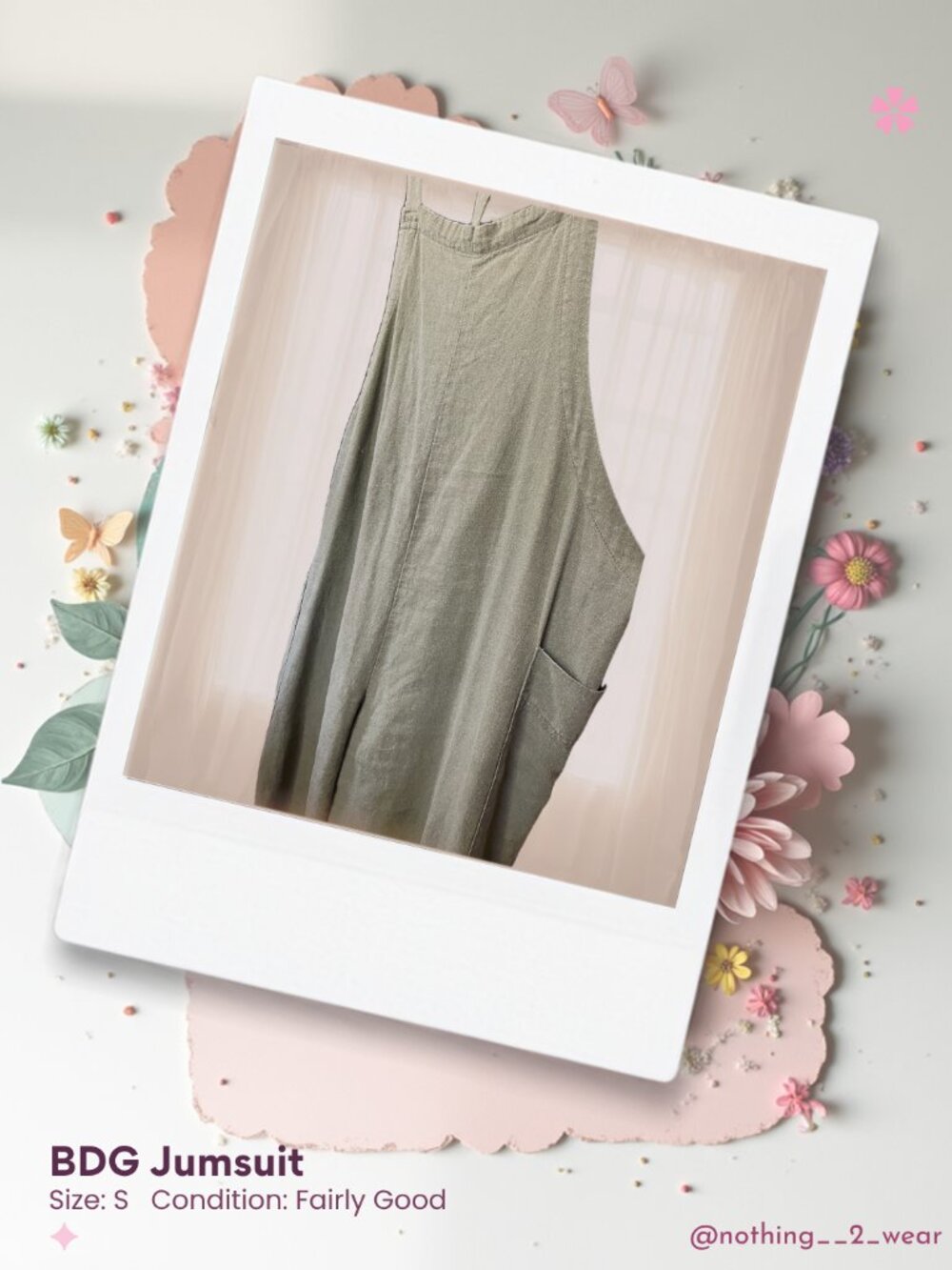 BDG Olive Green Overalls Jumpsuit